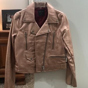 Rose gold fake leather jacket